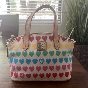 Dooney & Bourke Candy Hearts Bitsy Satchel Bag in Multi-Color.